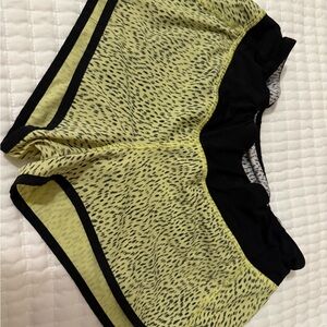 Lululemon Athletica Yellow and Black Patterned Shorts